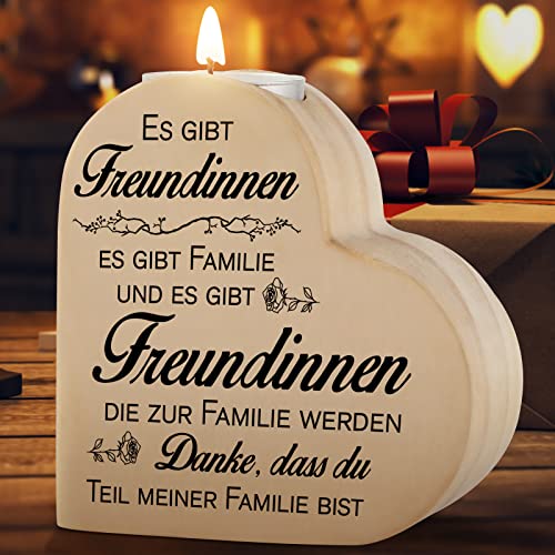 PRSTENLY Geschenke für Freundin, Kerzenständer Mit Spruch Geschenk Ideen Freundin Geburtstag Hochzeitstag Weihnachten, Geburtstagsgeschenk für Beste Freundin Freundschaft, Freundinnen Geschenkideen von PRSTENLY