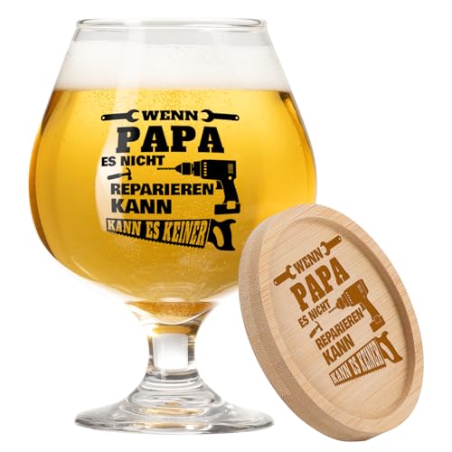 PRSTENLY Papa Geschenk, 500 ML Bierglas + Bambus Untersetzer Geschenke für Papa Vater Männer zum Geburtstag Weihnachten Vatertag PRSTENLY Papa Geschenk, 500 ML Bierglas + Bambus Untersetzer Geschenke für Papa Vater Männer zum Geburtstag Weihnachten Vatertag von PRSTENLY