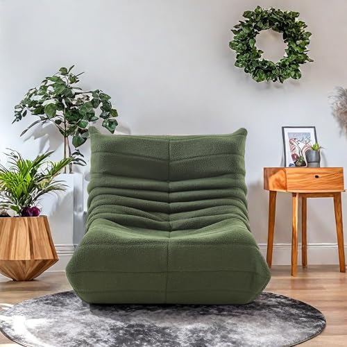 Sitzsack Sofa Bodensofa, Bodenstuhl mit Rückenlehne Bodensessel Bean Bag Chair Lesesessel Bequem Lazy Sofa Liegesessel für Schlafzimmer Wohnzimmer (Grün) von PRTECY