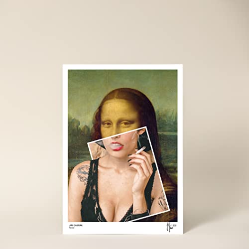 PRTS Moderner Kunstdruck, Mona Lisa - Rebel, Poster A1 84,1 x 59,4 cm von Jimi Cakmak, Wanddekoration Wohnzimmer, Schlafzimmer, ohne Rahmen von PRTS FROM PUZZLE TO ARTS