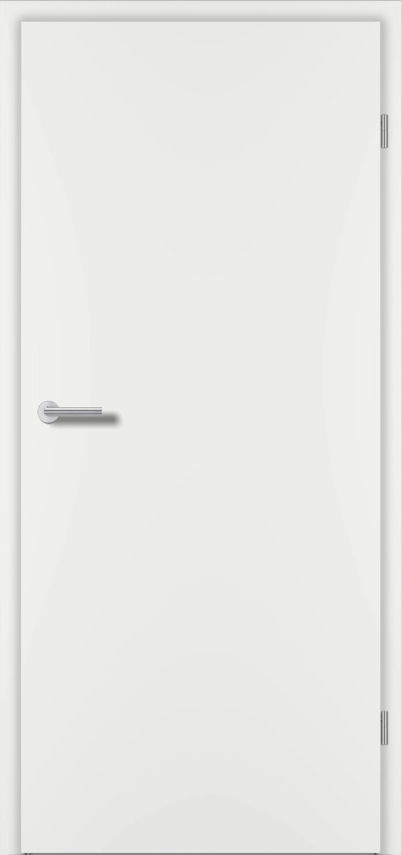 Prüm Zimmertürblatt Glatt DIN Rechts RAL 9016 CPL-Weißlack ohne Schlüssellochbohrung 735 x 2110 mm von PRÜM-Türenwerk GmbH