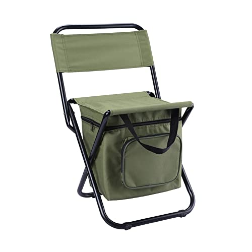 PRUJOY Outdoor Faltbarer Eisbeutelstuhl mit Aufbewahrungstasche mit Rücken-Isolationsfunktion 3-in-1 Freizeit Camping Angeln Stuhl (A) von PRUJOY