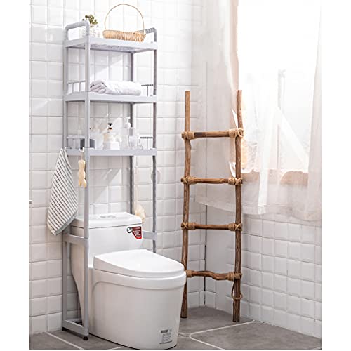 PRUJOY Waschmaschinen-Aufbewahrungsrahmen für die Toilette, platzsparendes vertikales Aufbewahrungsregal über der Toilette, tragfähig, Keine Perforation (Three Layers) von PRUJOY