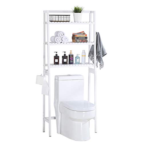 PRUJOY Waschmaschinen-Aufbewahrungsrahmen für über der Toilette stehendes Toiletten-Aufbewahrungsregal, multifunktionales Organizer-Regal, abnehmbares Design (White) von PRUJOY