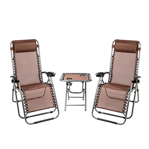 Zero Gravity Lounge-Sessel mit tragbarem Getränkehalter, Tisch, Outdoor-Möbel, zusammenklappbar, Picknick, Camping, für Pool, Hinterhof, 2 Stück Zero Gravity Lounge-Sessel mit tragbarem Getränkehalter, Tisch, Outdoor-Möbel, zusammenklappbar, Picknick, Camping, für Pool, Hinterhof, 2 Stück von PRUJOY
