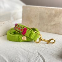 Getuftete Hundeleine Nomad Lime Aus 100% Baumwolle - Boho Style von PRUNKHUND