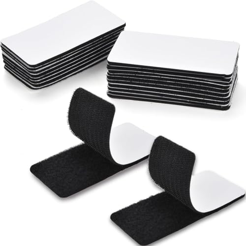 20 Stück Klettband Selbstklebend Extra Stark,Wiederverwendbar, Doppelseitig Klettverschluss Selbstklebend,Breit Selbstklebendes Klebepad,3 X 10mm,für Haus Büro von PRUOAVY