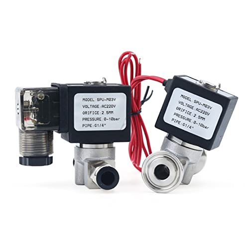 220 V, normalerweise geschlossen, 2-Wege-Wassermagnetventil aus Edelstahl SS304 mit FKM-Dichtung, DC 12/24 V, 2,5 mm, 10 Bar, for Gas, Luft, Öl, 1 Stück(TYPE2 Only Valve,DC24V) von PRXFRWOW