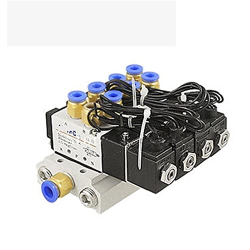 DC 12 V 24 V 4 pneumatisches Magnetventil 4V110-06 Schalldämpfer 4 mm 6 mm 8 mm 10 mm 12 mm Schnellmontage-Basisset AC 110 V 220 V 4V110 06 1 Stück(10mm Fittings,AC110V) von PRXFRWOW