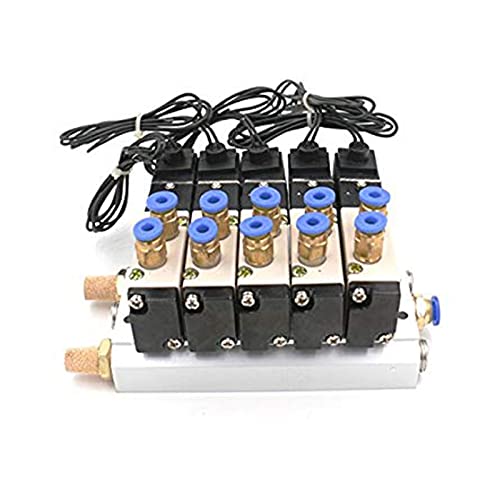DC 12 V 24 V 5 pneumatisches Magnetventil 4V110-06 4 mm 6 mm 8 mm 10 mm 12 mm Schnellmontage-Basisset AC 110 V 220 V 4V110 06 1 Stück(12mm Fittings,AC110V) von PRXFRWOW