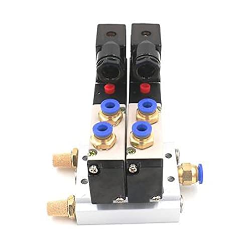 DC 12 V 24 V Doppeltes pneumatisches Magnetventil 4V210-08 Schalldämpfer 4 mm 6 mm 8 mm 10 mm 12 mm Schnellmontage-Basisset 110 V 220 V 4V210 08 1 Stück(10mm Fittings,DC24V) von PRXFRWOW