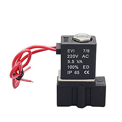 Kunststoff-Magnetventil 2P025-06/08 DN6 DN8 N/C Pneumatikventil for Wasser, Öl, Luft, 12 V/24 V/220 V/110 V, 1 Stück(1PC-AC220V-2P025-06,Wire type) von PRXFRWOW