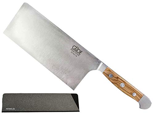 Güde Alpha Olive Messer Kochmesser Santoku Brotmesser Schälmesser Schinkenmesser Chai Dao ohne/mit Gravur + Prymo (Hackmesser 18cm, 1) Messer OHNE Gravur) von PRYMO.de