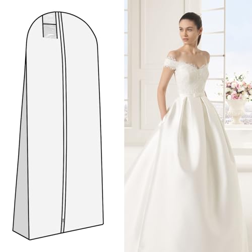 PRZRAO Kleiderhülle für Hochzeitskleid, 180 cm Atmungsaktiver Kleidersack, Brautkleidhülle Lang, Schwarz PRZRAO Kleiderhülle für Hochzeitskleid, 180 cm Atmungsaktiver Kleidersack, Brautkleidhülle Lang, Schwarz von PRZRAO