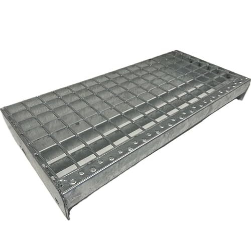 PSB STAHL AUF MASS Gitterroststufe Treppenstufe Trittstufen Metalltreppe schweißpress feuerverzinkt 270mm Tiefe (1000x270mm) von PSB STAHL AUF MASS