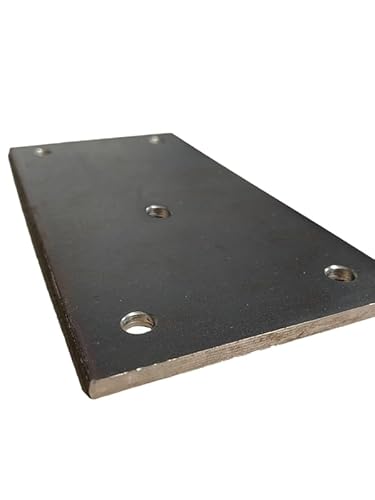 PSB STAHL AUF MASS Stahlplatte Ankerplatte Blechplatte mit Loch 100x200x10 mm (10mm Mittel-&Außenbohrung Bohrung) von PSB STAHL AUF MASS