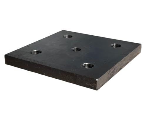 PSB STAHL AUF MASS Stahlplatte Ankerplatte Blechplatte mit Loch 250x250x10 mm (10mm Mittel-&Außenbohrung) von PSB STAHL AUF MASS