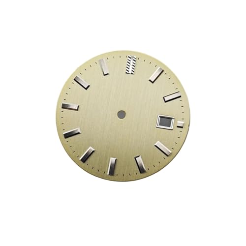 PSDFJAD ZHGUIMING 32,5 mm Zifferblatt mit vertikaler Linienstruktur, Oberfläche mit einzelnem Kalenderdatum, Keine leuchtenden Zifferblätter, Uhrenzubehör for NH35-Uhrwerk(Gold) von PSDFJAD
