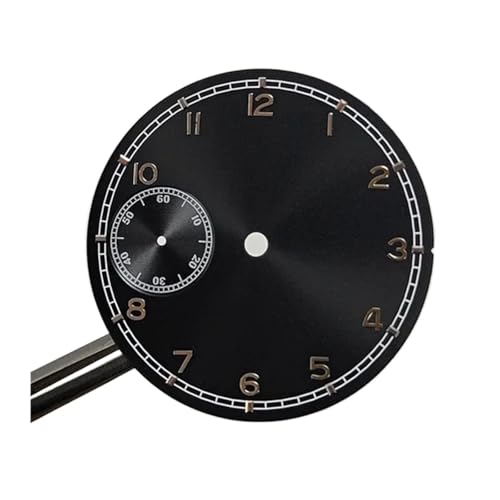 PSDFJAD ZHGUIMING 37 mm Uhrenzifferblatt for ETA 6497 for MAR-G 3600 Uhrwerk, Uhrenreparaturteile, Ersatzuhrenblätter, Zubehör, ETA 6497-Teil(Black face Rose Gold) von PSDFJAD