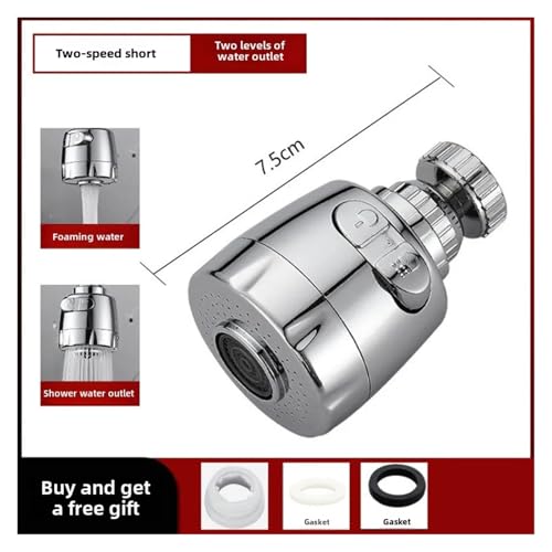 ZHGUIMING 2/3 Modi Universal-Küchenhahn-Adapter 360-Grad-Drehung Wasserhahn-Filter-Extender Küchenhelfer Spray Wassersparende Wasserhahndüse(Faucet tap A) von PSDFJAD