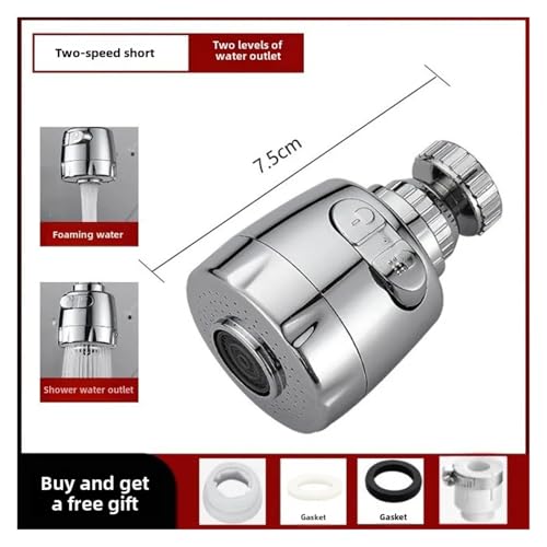 ZHGUIMING 2/3 Modi Universal-Küchenhahn-Adapter 360-Grad-Drehung Wasserhahn-Filter-Extender Küchenhelfer Spray Wassersparende Wasserhahndüse(Faucet tap A1) von PSDFJAD