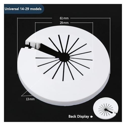 ZHGUIMING 2/4PC Schwarz/Weiß Wandkanal Wasserhahn Zubehör Heizkörper Rohrmanschetten Abdeckung Boden Dekorative Heizkörper Rosette Wasser Rohr Abdeckung(14 to 29mm White) von PSDFJAD