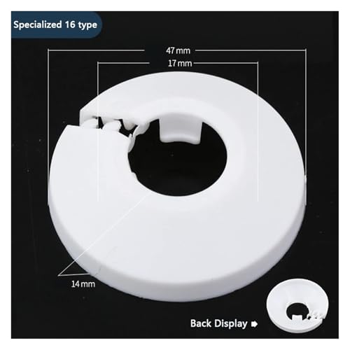 ZHGUIMING 2/4PC Schwarz/Weiß Wandkanal Wasserhahn Zubehör Heizkörper Rohrmanschetten Abdeckung Boden Dekorative Heizkörper Rosette Wasser Rohr Abdeckung(16mm White) von PSDFJAD