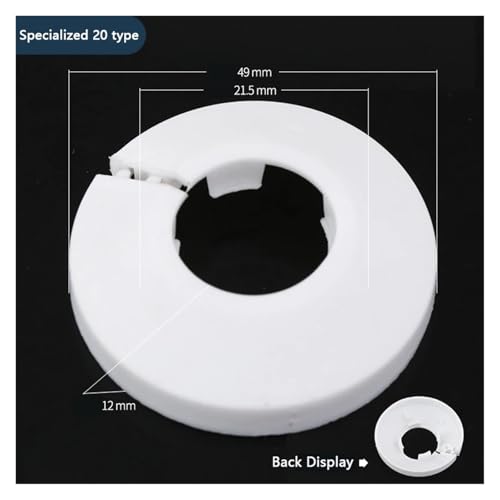 ZHGUIMING 2/4PC Schwarz/Weiß Wandkanal Wasserhahn Zubehör Heizkörper Rohrmanschetten Abdeckung Boden Dekorative Heizkörper Rosette Wasser Rohr Abdeckung(20mm White) von PSDFJAD