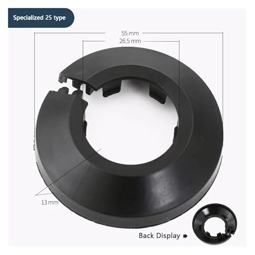 ZHGUIMING 2/4PC Schwarz/Weiß Wandkanal Wasserhahn Zubehör Heizkörper Rohrmanschetten Abdeckung Boden Dekorative Heizkörper Rosette Wasser Rohr Abdeckung(25mm Black) von PSDFJAD