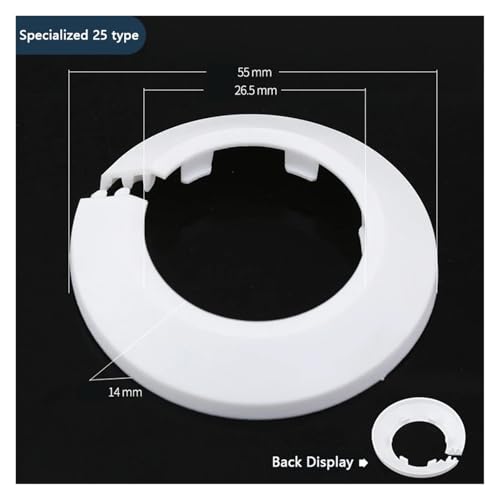 ZHGUIMING 2/4PC Schwarz/Weiß Wandkanal Wasserhahn Zubehör Heizkörper Rohrmanschetten Abdeckung Boden Dekorative Heizkörper Rosette Wasser Rohr Abdeckung(25mm White) von PSDFJAD