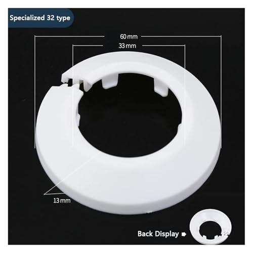 ZHGUIMING 2/4PC Schwarz/Weiß Wandkanal Wasserhahn Zubehör Heizkörper Rohrmanschetten Abdeckung Boden Dekorative Heizkörper Rosette Wasser Rohr Abdeckung(32mm White) von PSDFJAD