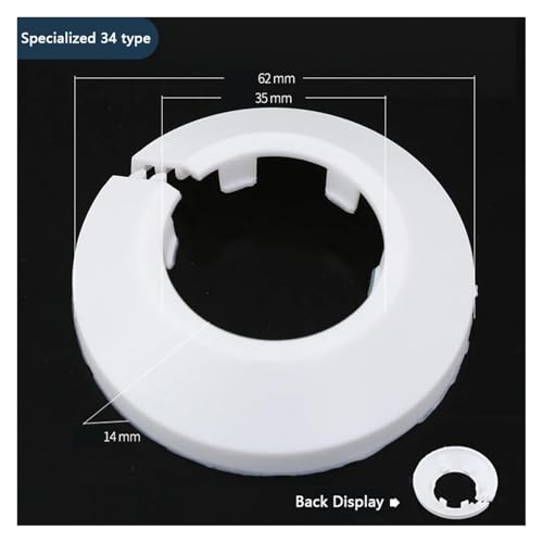 ZHGUIMING 2/4PC Schwarz/Weiß Wandkanal Wasserhahn Zubehör Heizkörper Rohrmanschetten Abdeckung Boden Dekorative Heizkörper Rosette Wasser Rohr Abdeckung(34mm White) von PSDFJAD