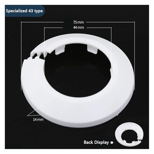 ZHGUIMING 2/4PC Schwarz/Weiß Wandkanal Wasserhahn Zubehör Heizkörper Rohrmanschetten Abdeckung Boden Dekorative Heizkörper Rosette Wasser Rohr Abdeckung(43mm White) von PSDFJAD