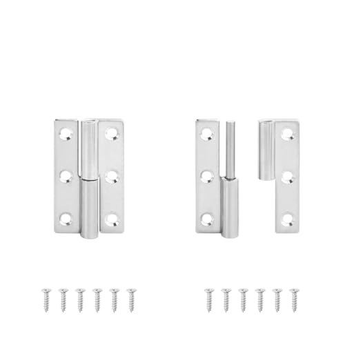 ZHGUIMING 2 Stück abnehmbares Scharnier aus Edelstahl, 270 Grad, schwarz, abnehmbare Scharniere for Holzmöbeltüren for Schränke, Schränke, Boxen(StainlessSteel64mm L) von PSDFJAD