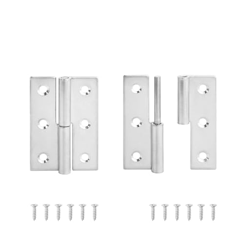 ZHGUIMING 2 Stück abnehmbares Scharnier aus Edelstahl, 270 Grad, schwarz, abnehmbare Scharniere for Holzmöbeltüren for Schränke, Schränke, Boxen(StainlessSteel75mm L) von PSDFJAD