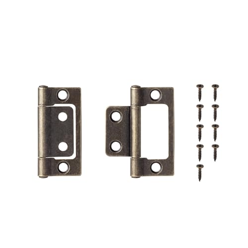 ZHGUIMING 2 Stück flache Metallscharniere, 360-Grad-Scharniere for Schranktüren, Fenster, Holzkisten, Wohnmöbel, Hardware-Zubehör(Bronze 2 inch 2pcs) von PSDFJAD