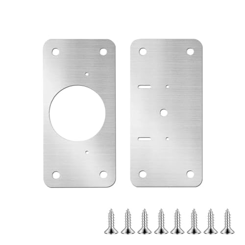 ZHGUIMING 20/2 STÜCKE Scharnier-Befestigungsplatten-Kit aus Edelstahl for Schranktürscharniere, Reparaturplattenhalterung mit Befestigungsschraube(1Pair(2Pcs)) von PSDFJAD