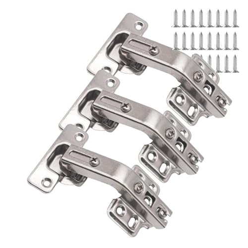 ZHGUIMING 3/1 STÜCKE Soft-Close-Schrankscharniere 135° Edelstahl Schranktür Verdeckte Scharniere for Eckersatz Hardwarezubehör(3PCS) von PSDFJAD