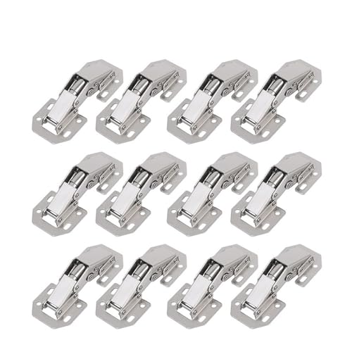 ZHGUIMING 3-Zoll-Schrankscharnier, ohne Bohren von Löchern, hydraulische Scharniere for Schranktüren, Mehrzweck-Möbelbeschläge mit sanfter Schließung, einfach zu installieren(12PCS) von PSDFJAD