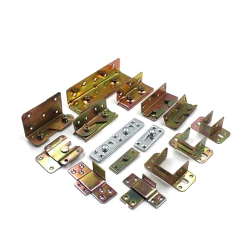 ZHGUIMING 4 Paar Metall-Betthalterungen, Scharnierbefestigung, Holzplattenverbinder for Bett, feste Eckbettbalkenstütze, Möbelbeschläge(B2) von PSDFJAD