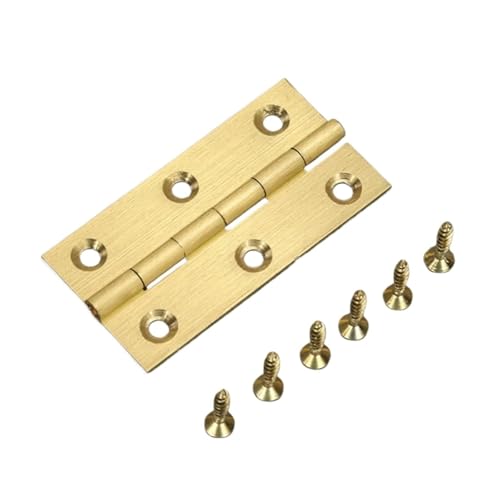 ZHGUIMING 4 Stücke Antike Messing Türscharniere Bronze Möbel Schrank Schublade Tür Scharnier for Vintage-Schmuck Holzkiste Möbel Hardware(T3602 3.8cm copper) von PSDFJAD