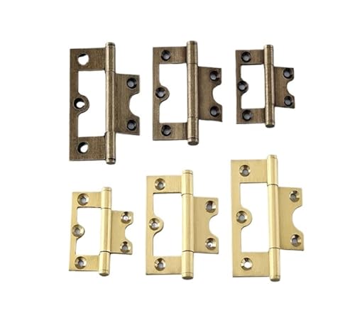 ZHGUIMING 4 Stücke Antike Messing Türscharniere Bronze Möbel Schrank Schublade Tür Scharnier for Vintage-Schmuck Holzkiste Möbel Hardware(T3611 50mm bronze) von PSDFJAD