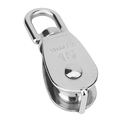 ZHGUIMING Edelstahl-Drahtseil-Kran-Flaschenzug M15 Hebekran-Drehhaken Einzel-Flaschenzug for Aufhängen von Drahtschlepprädern(1PC) von PSDFJAD