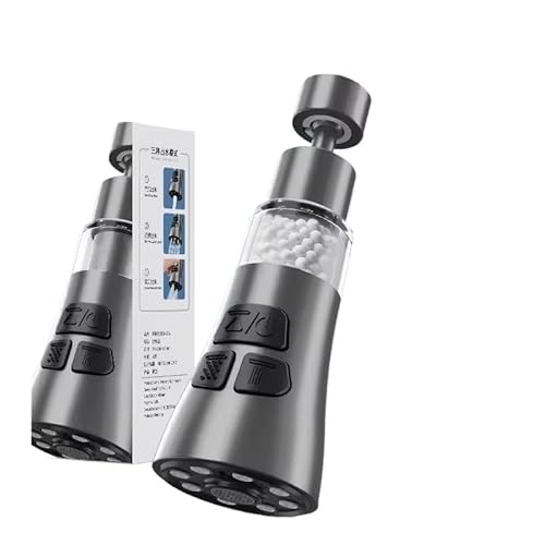 ZHGUIMING Faucet Extender With Filter Function 360° Rotate Aerator Splash Filter Washbasin Faucet Bubbler(Type B Grey) von PSDFJAD