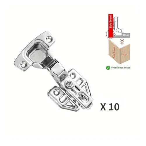 ZHGUIMING Möbelschrankscharniere, Stahltür-Hydraulikscharniere, Dämpferpuffer, Soft-Close for Küchenmöbel, Hardware-Tools(10PCS Inset) von PSDFJAD