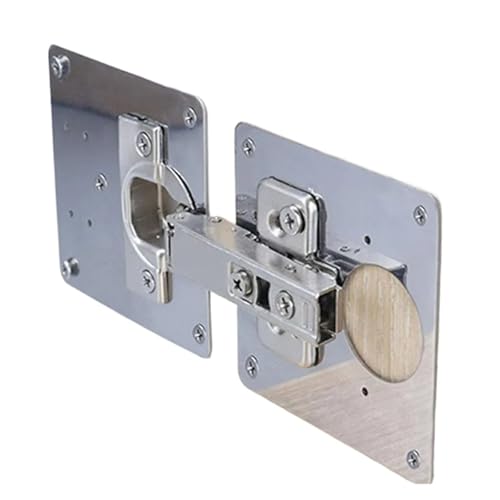 ZHGUIMING Reparaturplatte for Schranktürscharniere, Befestigungsplatte aus Edelstahl, Halterungssatz for Möbelscharniere mit Befestigungsschraube, Hardware-Werkzeug(2 Set) von PSDFJAD