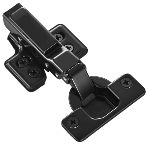 ZHGUIMING Schrank Hydraulische Puffer Scharniere Edelstahl Soft Close Dämpfer 95 Grad Öffnen Küche Schrank Kleiderschrank Tür Hardware(Black-Half Overlay) von PSDFJAD