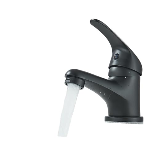 ZHGUIMING Sink Faucet Hot and Cold Water Basin Face Wash Deck Mounted Basin Mixer Water Taps Chromed(Matte Black) von PSDFJAD