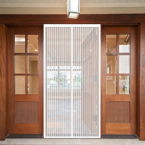 Fliegengitter Tür Magnet Insektenschutz 99 x 220 cm Magnet Insektenschutz Balkontür Automatisches Schließen für Terrassen Wohnzimmer, Weiß von PSHCEE