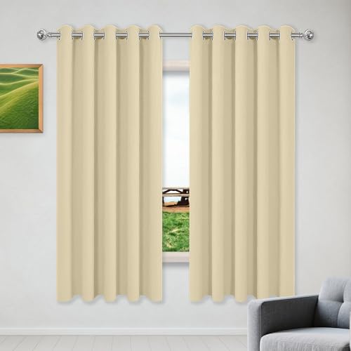 PSHYJUN Gardinen Blickdichte 124 x 300 cm Einfarbige/Winter Extra Warm/Modern Verdunkelungsgardinen mit Ösen mit Ösen, Waschbar für Schlafzimmer Kinderzimmer, Creme Farben PSHYJUN Gardinen Blickdichte 124 x 300 cm Einfarbige/Winter Extra Warm/Modern Verdunkelungsgardinen mit Ösen mit Ösen, Waschbar für Schlafzimmer Kinderzimmer, Creme Farben von PSHYJUN